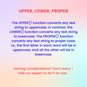 Upper, Lower, Proper function in Excel