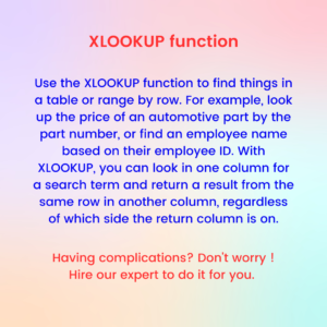 Xlookup function in Excel